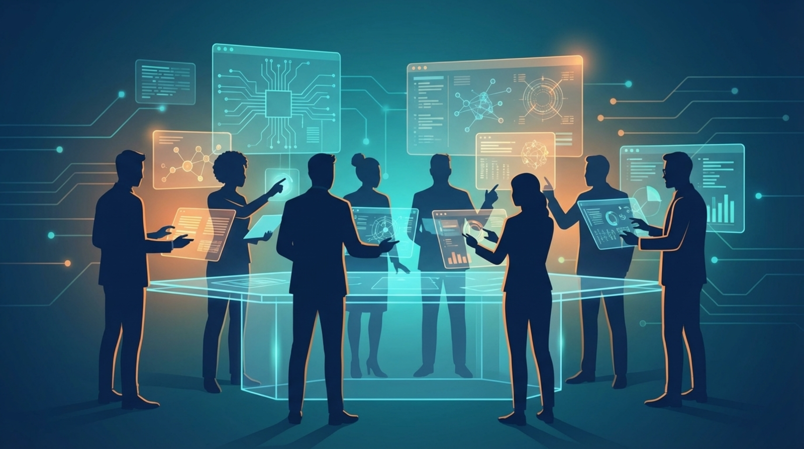 Collaborative team illustration